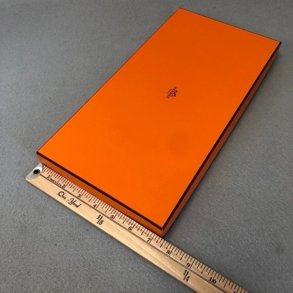 Authentic Hermes Orange Storage Gift‎ Box Empty 14.5x7.5x1.5 Small Rectangle